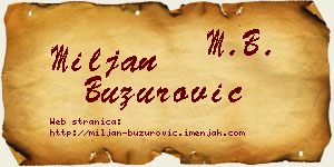 Miljan Buzurović vizit kartica